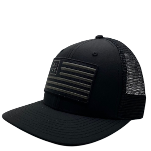Side view Blacked out USA Flag hat