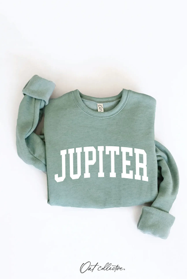 Women's Jupiter Florida Crewneck Sweatshirt in Dark Heather Sage, additional view