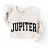 Women's Jupiter Florida Crewneck Sweatshirt in Heather Dust with a dark Jupiter graphic on the front