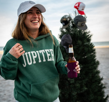 Women's Jupiter Florida Hoodie in Heather Forest from Blueline Surf & Paddle Co.