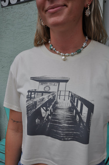 Women's Lifeguard Tower Crop T-Shirt – Ecru, alternate view