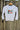Back view of youth white UV hood shirt for fishing boating beach and paddleboarding in Florida